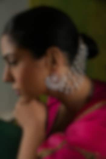 Gold Plated Pearl Ear Chains In Sterling Silver by Varq Jewels at Pernia's Pop Up Shop