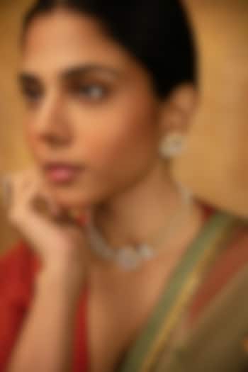 Gold Plated Kundan Polki & Pearl Stud Earrings In Sterling Silver by Varq Jewels at Pernia's Pop Up Shop