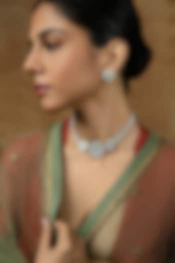 Gold Plated Kundan Polki & Pearl Floral Stud Earrings In Sterling Silver by Varq Jewels at Pernia's Pop Up Shop