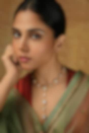 Gold Plated Moissanite Stone Necklace In Sterling Silver by Varq Jewels at Pernia's Pop Up Shop