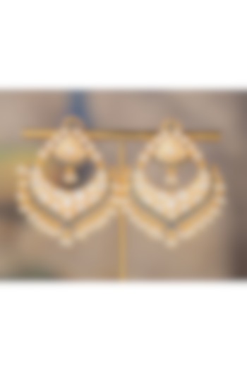 Gold Plated Nilofer Jhumka Earrings In Sterling Silver by Varq Jewels at Pernia's Pop Up Shop