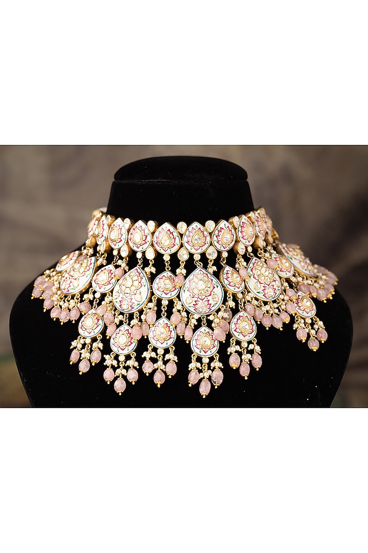Gold Finish Necklace In Sterling Silver by Varq Jewels at Pernia's Pop Up Shop