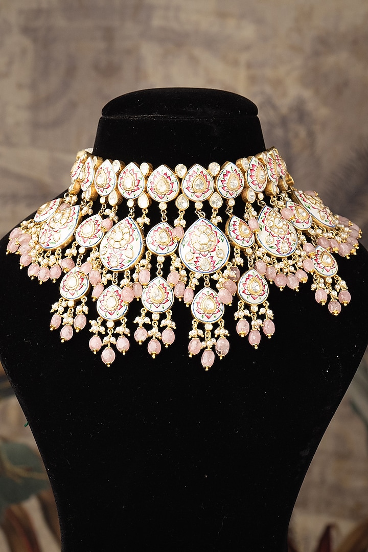 Gold Finish Necklace In Sterling Silver by Varq Jewels at Pernia's Pop Up Shop