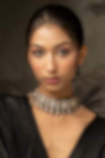 Gold Plated Moissanite Polki & Red Beaded Necklace In Sterling Silver by Varq Jewels at Pernia's Pop Up Shop