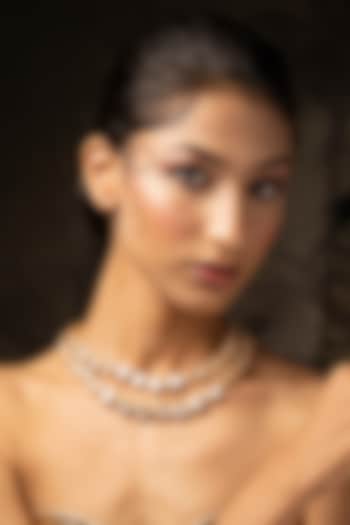 Gold Plated Moissanite Polki Necklace In Sterling Silver by Varq Jewels at Pernia's Pop Up Shop