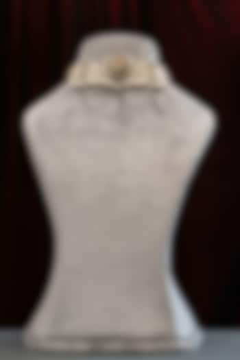 Gold Plated Pearl Floral Necklace Set In Sterling Silver by Varq Jewels at Pernia's Pop Up Shop