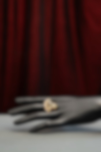 Gold Plated Green & Pink Stone Ring In Sterling Silver by Varq Jewels at Pernia's Pop Up Shop