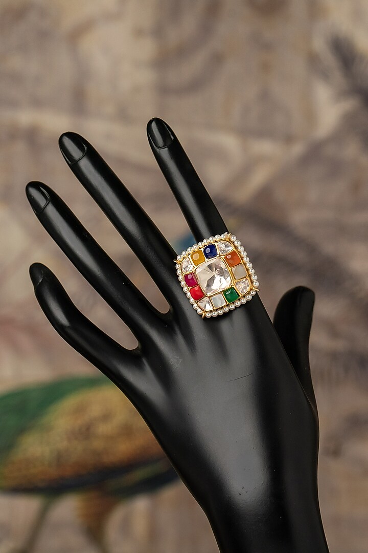 Gold Plated Ruby Stone Ring In Sterling Silver by Varq Jewels at Pernia's Pop Up Shop
