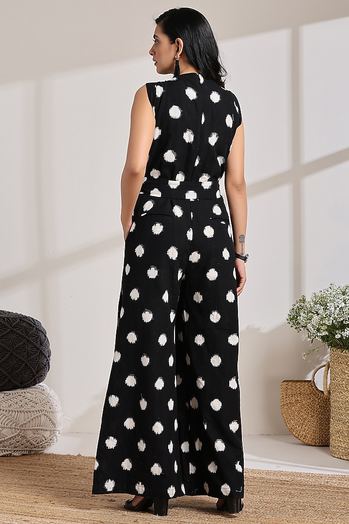 Black & White Ikat Printed Jumpsuit by Vasstram at Pernia's Pop Up Shop