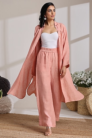 Peach Linen Pants by Vasstram