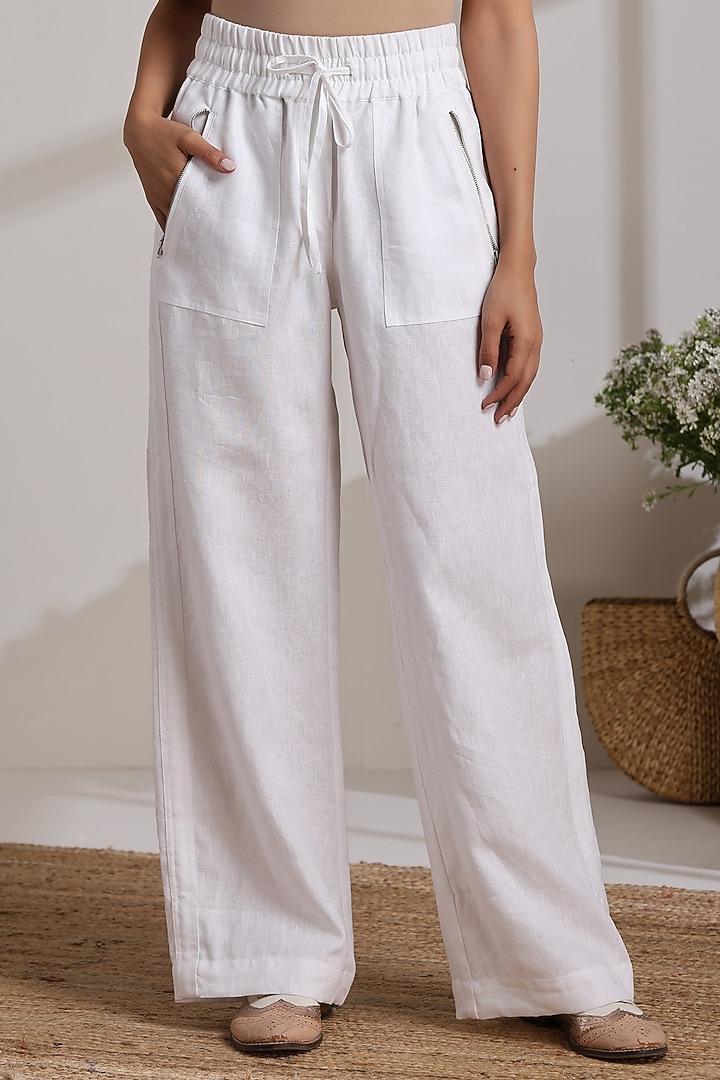 White Linen Pants by Vasstram at Pernia's Pop Up Shop