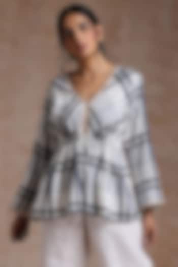 White Cotton Printed Top by Vasstram at Pernia's Pop Up Shop