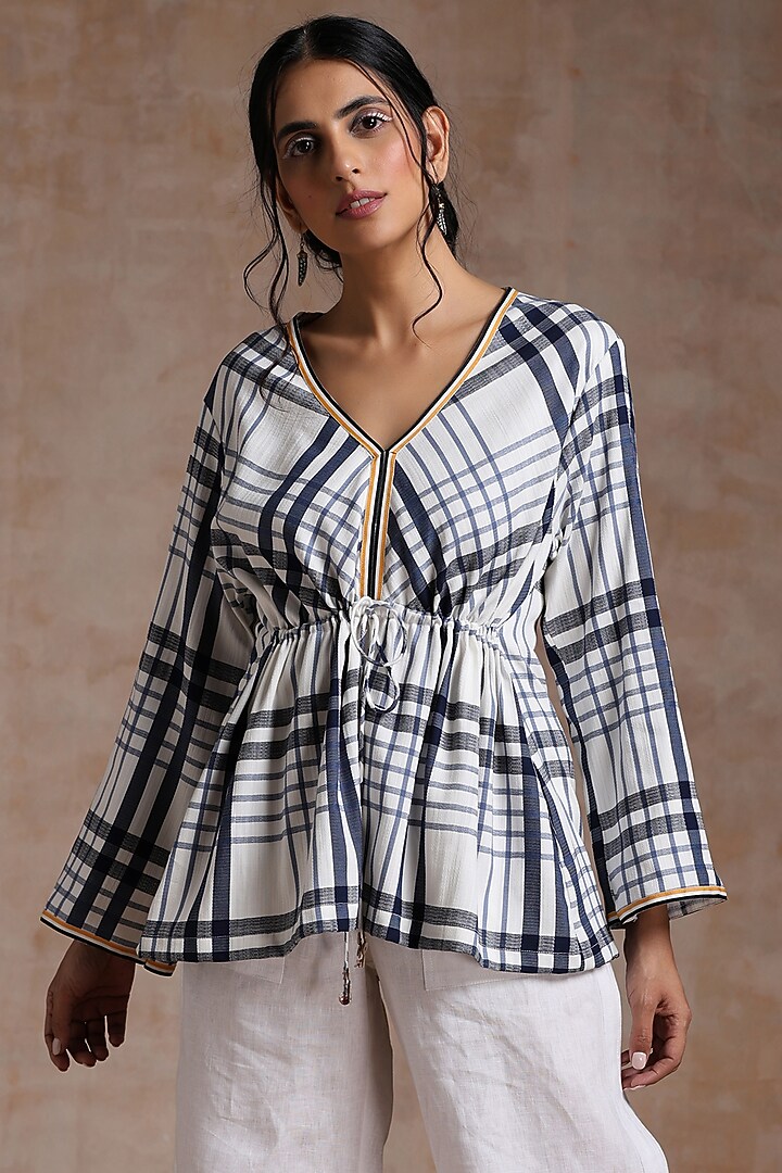 White Cotton Printed Top by Vasstram at Pernia's Pop Up Shop