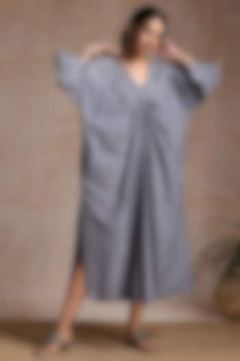 Grey Chambray Kaftan Dress by Vasstram at Pernia's Pop Up Shop