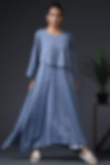 Blue Cotton Maxi Dress by Vasstram
