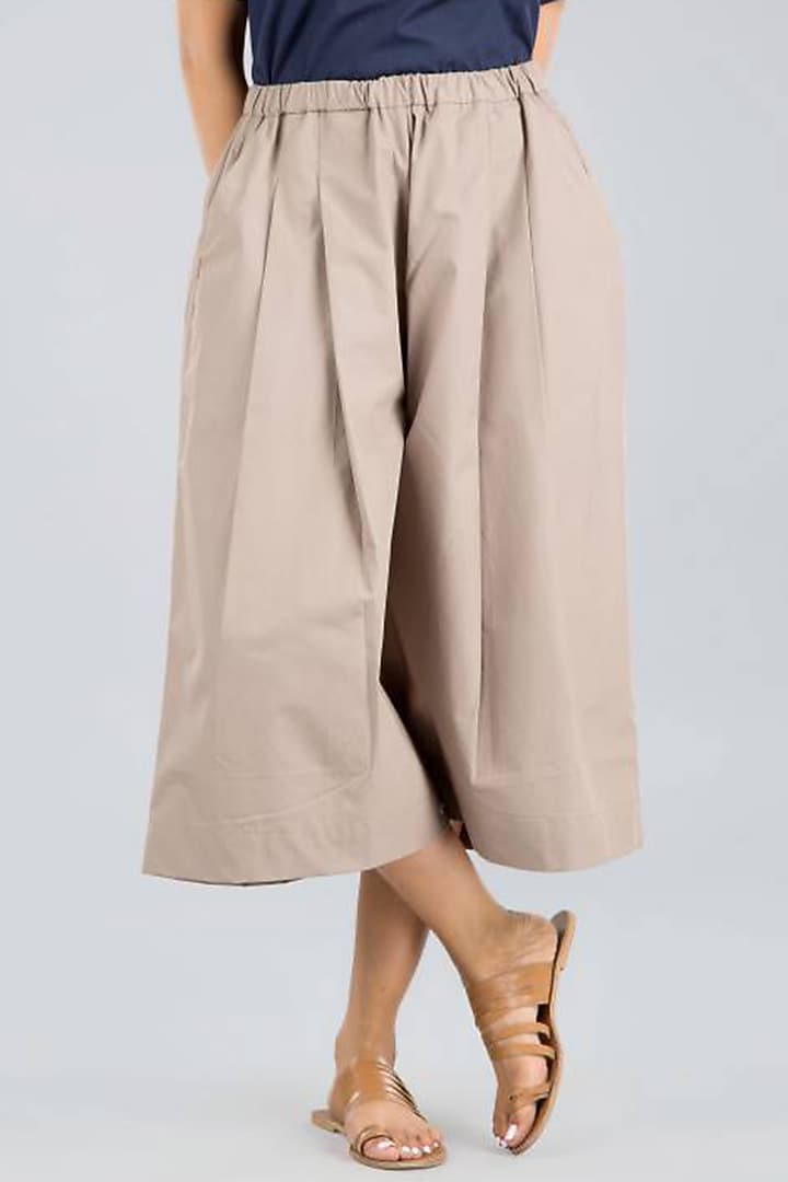 Beige Cotton Pants by Vasstram at Pernia's Pop Up Shop