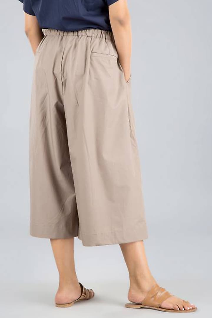 Beige Cotton Pants by Vasstram at Pernia's Pop Up Shop