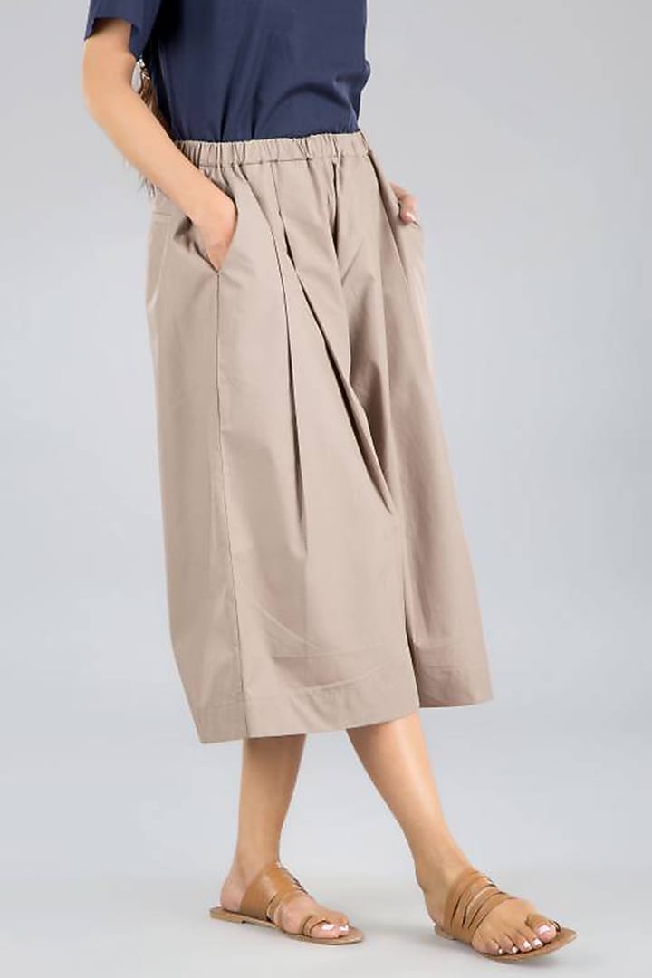 Beige Cotton Pants by Vasstram at Pernia's Pop Up Shop
