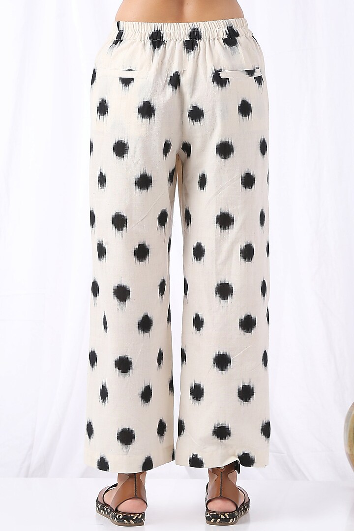 Off-White & Black Printed Pants by Vasstram at Pernia's Pop Up Shop