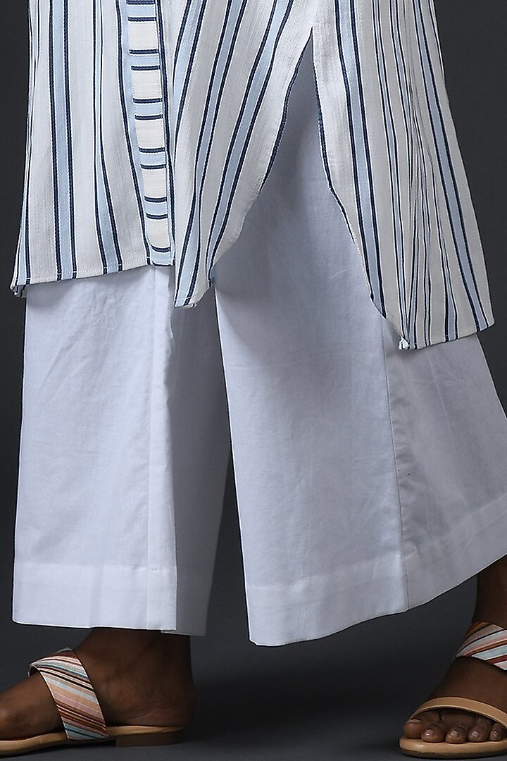 White & Blue Striped Tunic by Vasstram at Pernia's Pop Up Shop