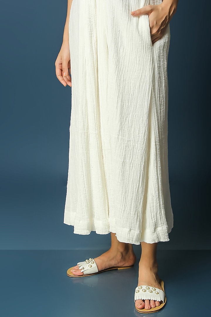 White Smocked Midi Summer Dress by Vasstram at Pernia's Pop Up Shop