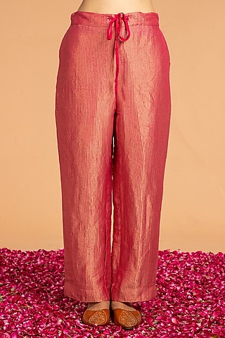 Rani Pink Zari Pants by Vasstram