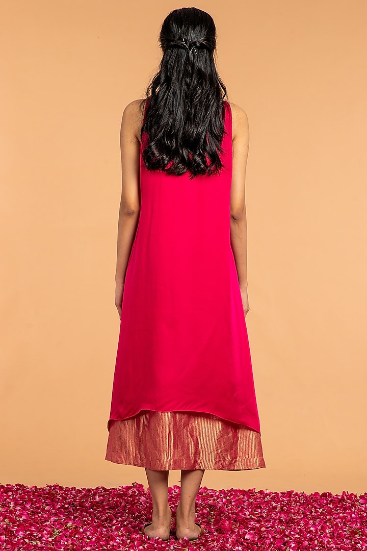 Magenta Modal Satin A-Line Tunic by Vasstram at Pernia's Pop Up Shop