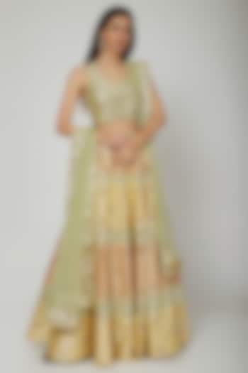 Multi Colored Embroidered Wedding Lehenga Set by Vandana Sethi at Pernia's Pop Up Shop
