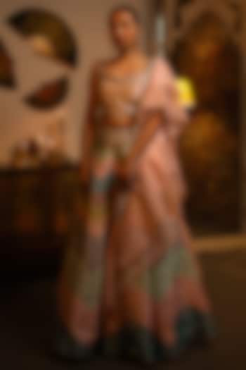 Multi-Colored Soft Silk Mirror Work Wedding Lehenga Set by Vandana Sethi at Pernia's Pop Up Shop