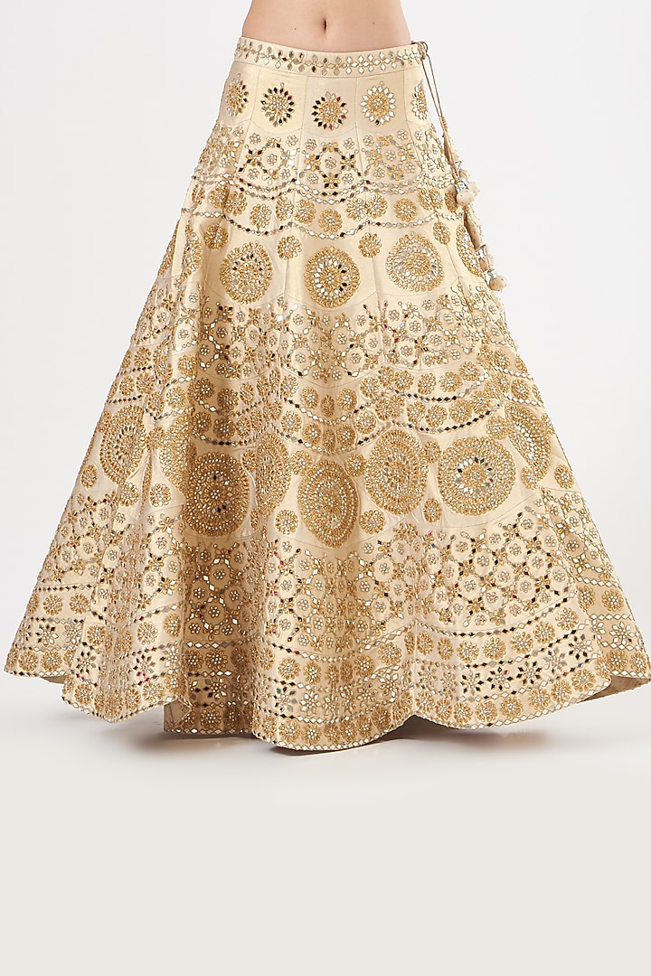 Gold Embroidered Wedding Lehenga Set by Vandana Sethi at Pernia's Pop Up Shop