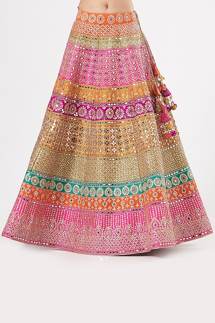 Fuchsia Embroidered Wedding Lehenga Set by Vandana Sethi at Pernia's Pop Up Shop