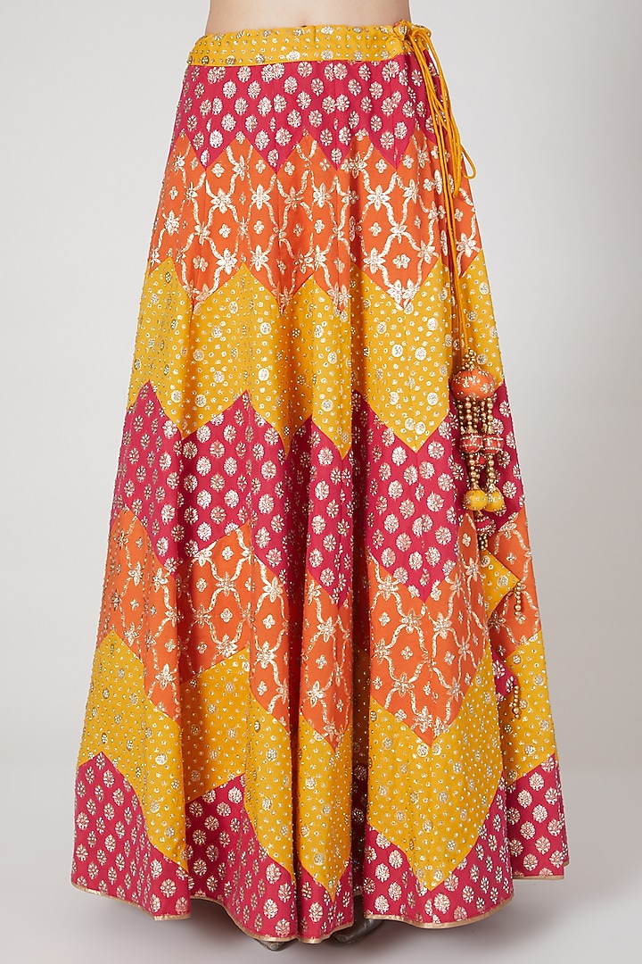 Multi Colored Embroidered Wedding Lehenga Set by Vandana Sethi at Pernia's Pop Up Shop