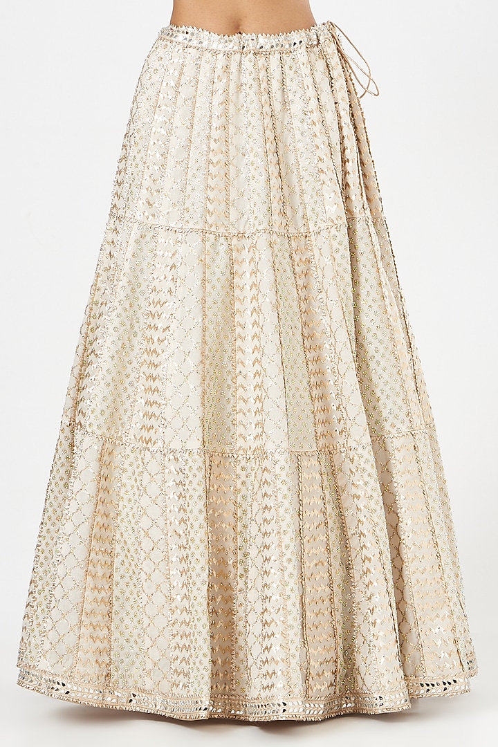 Ivory Embroidered Wedding Lehenga Set by Vandana Sethi at Pernia's Pop Up Shop