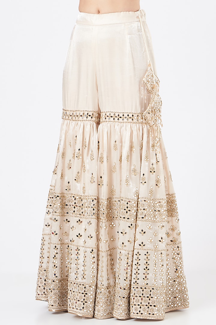 Ivory Organza Gharara Set by Vandana Sethi at Pernia's Pop Up Shop