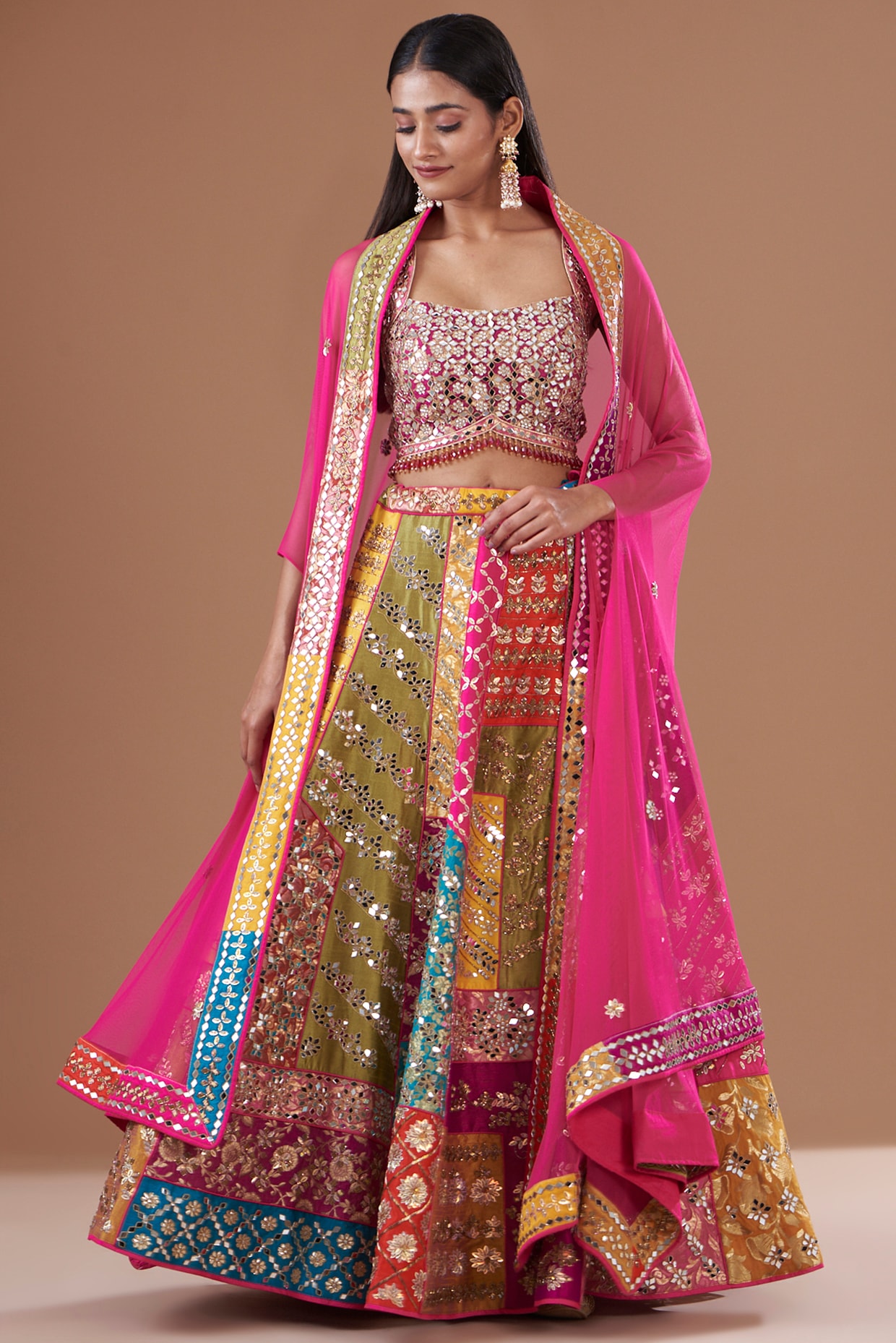 wholesale store online Gujarati style with mirror work and thread work  multi colour full embroidery lehenga | www.firstsaveholdings.com