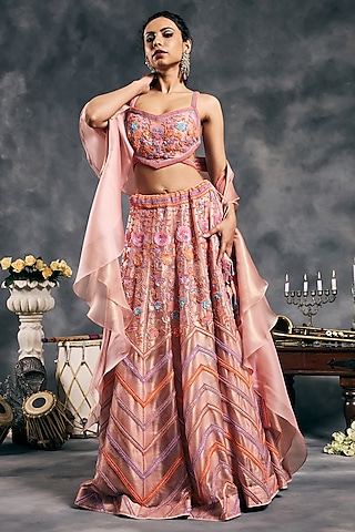 Vandana Embroidered Blush Pink Jewel Bodice