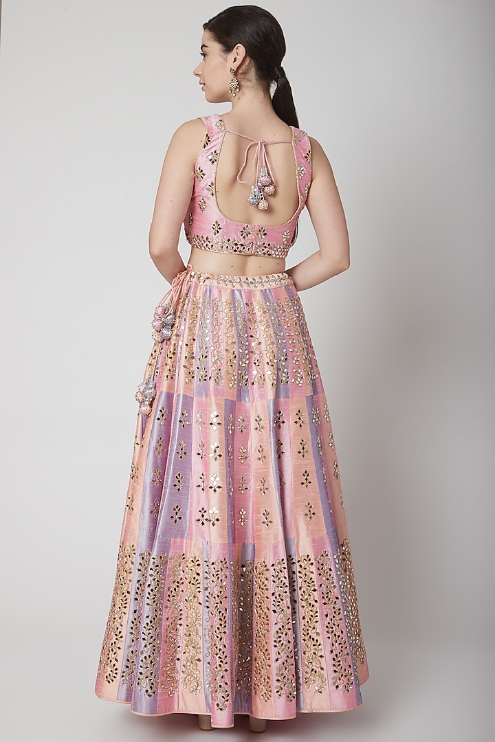 Blush Pink Embroidered Wedding Lehenga Set by Vandana Sethi at Pernia's Pop Up Shop