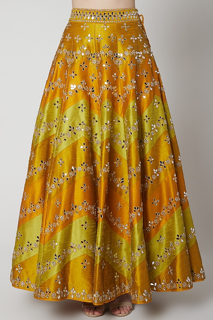 Olive Green Embroidered Wedding Lehenga Set by Vandana Sethi at Pernia's Pop Up Shop