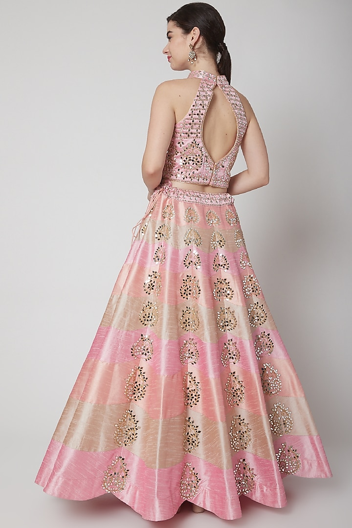 Magenta Pink Dupion Silk Ready To Wear Lehenga Skirt Only ALC20