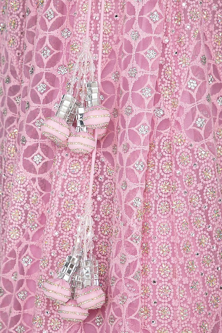 Pink Embroidered Wedding Lehenga Set by Vandana Sethi at Pernia's Pop Up Shop