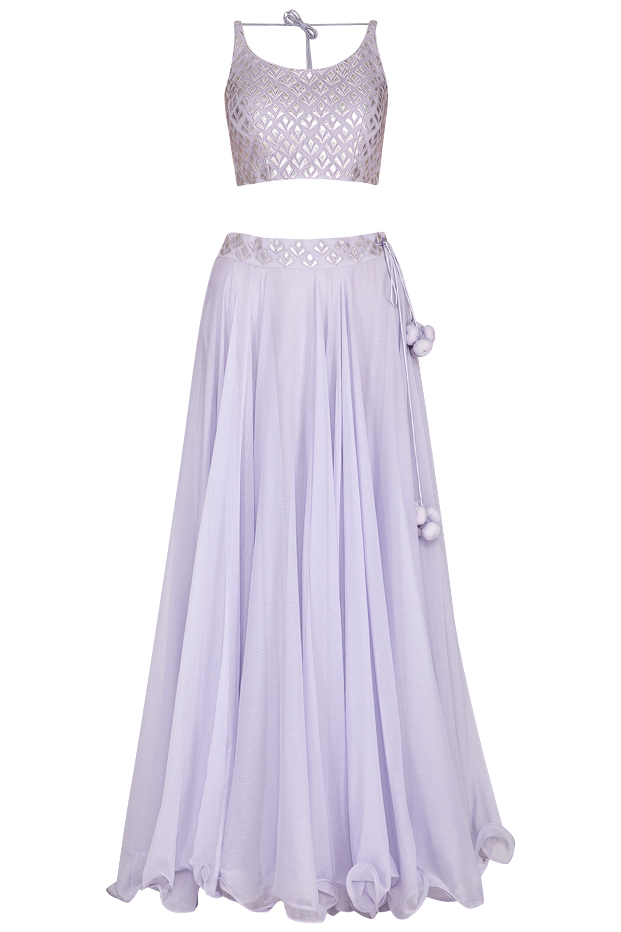 Lilac Chiffon Wedding Lehenga Set by Vandana Sethi at Pernia's Pop Up Shop