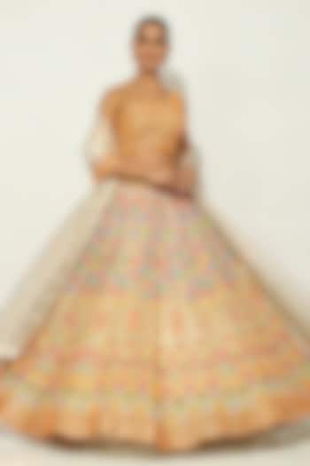 Ivory Shimmer Organza Bead Embellished Bridal lehenga for 22 Lehenga Set by Vandana Sethi at Pernia's Pop Up Shop