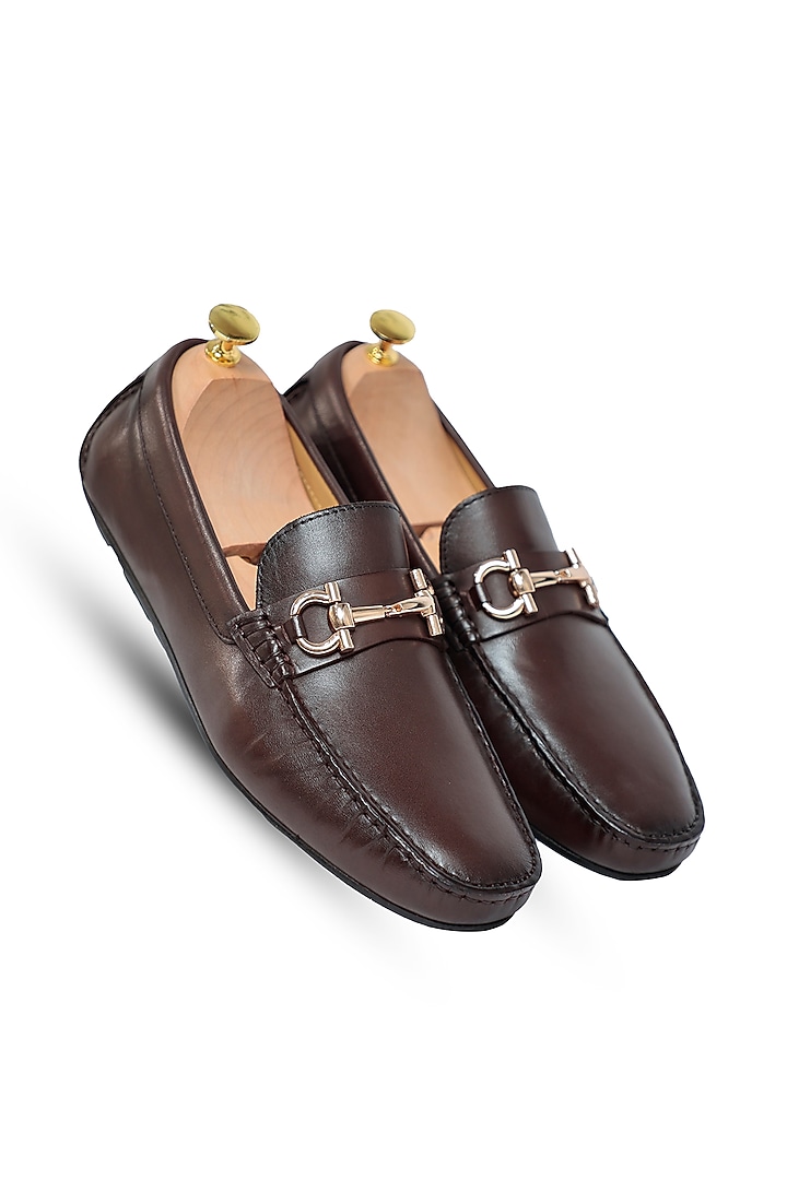 Brown Leather Loafers by Vantier Fashion at Pernia's Pop Up Shop