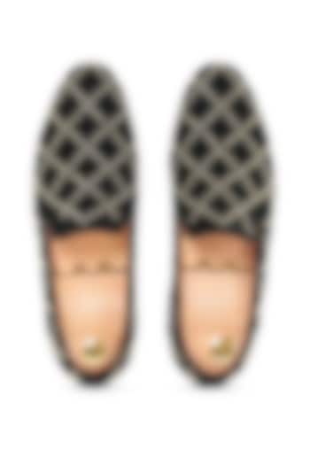Black Leather Studded Slip-Ons by Vantier Fashion