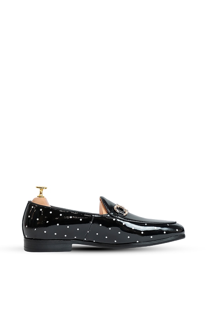 Black Patent Leather Slip-Ons by Vantier Fashion at Pernia's Pop Up Shop
