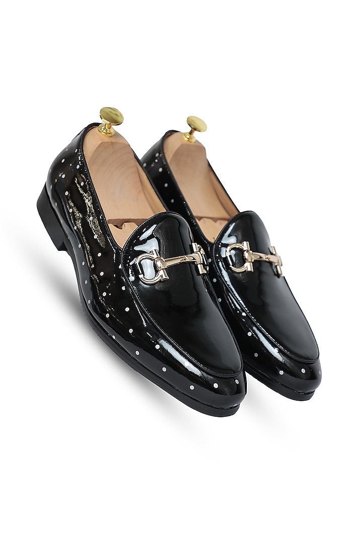 Black Patent Leather Slip-Ons by Vantier Fashion at Pernia's Pop Up Shop