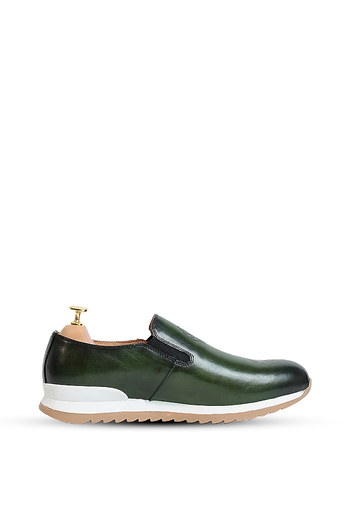 Green Leather Shoes by Vantier Fashion at Pernia's Pop Up Shop