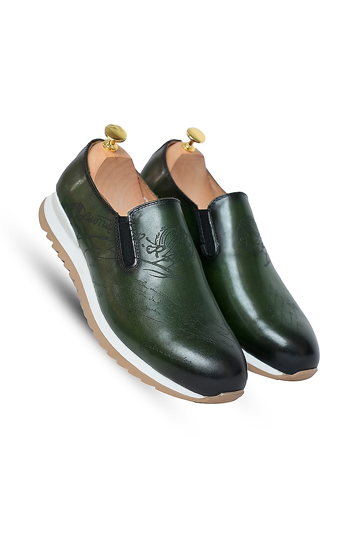 Green Leather Shoes by Vantier Fashion at Pernia's Pop Up Shop