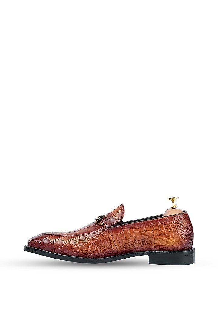 Brown Leather Slip-Ons by Vantier Fashion at Pernia's Pop Up Shop