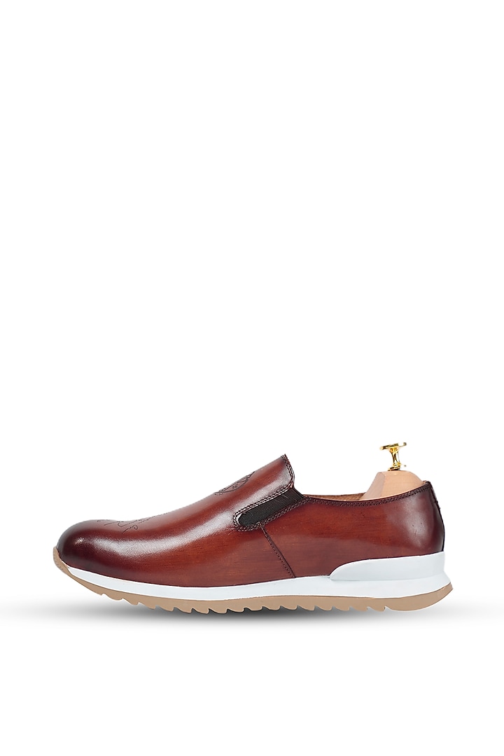 Brown Leather Sneakers by Vantier Fashion at Pernia's Pop Up Shop